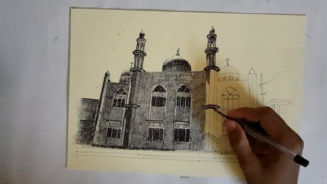 Draw like an architect | Grand Masjidun Noor jummah mosque | Maruthamunai | ballpoint pen смотреть онлайн