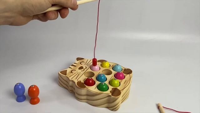 Обучающая и развивающая игра-сортер Монтессори «Счастливый Котик и рыбки» смотреть онлайн