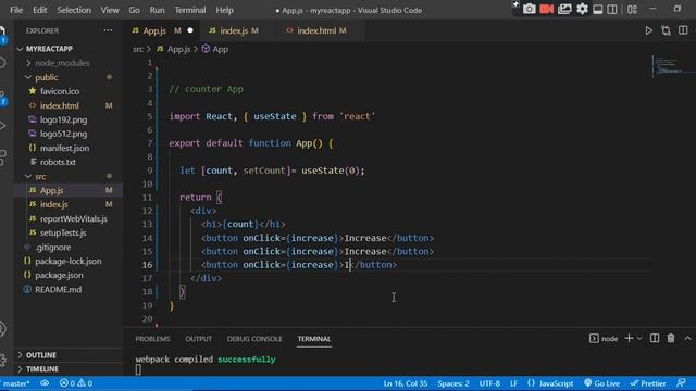 counter app in react using useState Hook for beginner смотреть онлайн
