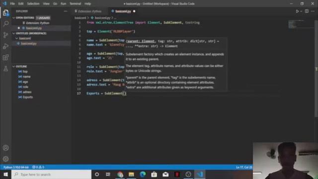 Create basic XML file using Python Extension in Visual Studio смотреть онлайн