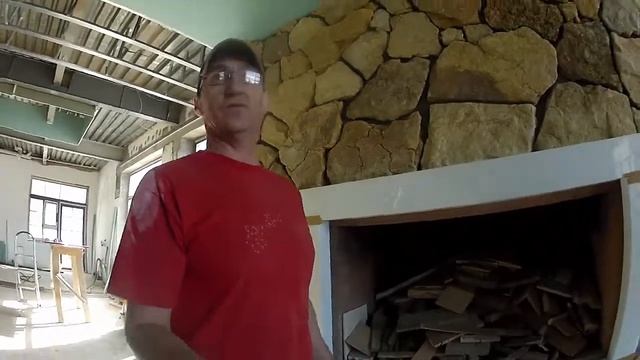 Отделка внешней стены камина. смотреть онлайн