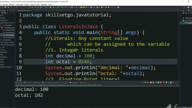 What are Java literals, Integer literals in java | Java tutorial for beginners part 4. смотреть онлайн