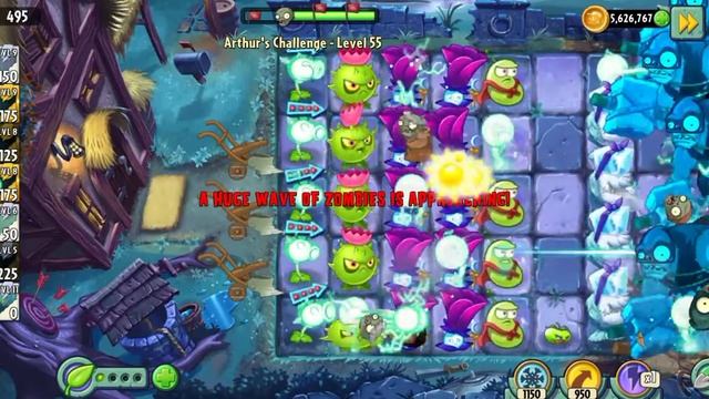 Dark Ages (Endless Zone) Arthur's Challenge (Level 51 - 60) | Plants vs Zombies 2 смотреть онлайн