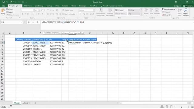 Excel - Porada 18 - Jak wyciągnąć środkowy fragment tekstu смотреть онлайн