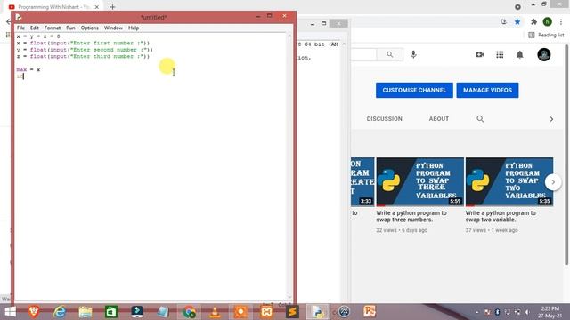 Write a python program to accept three integer and print the largest of the three. смотреть онлайн
