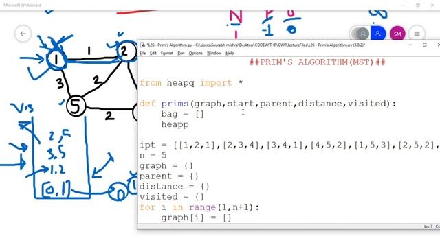 26- Prim's Algorithm (MST) | Graph Theory | Python смотреть онлайн