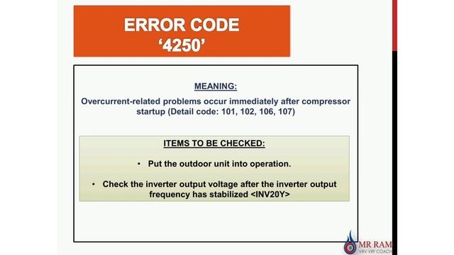 MITSUBISHI VRF ERROR CODE 4250 [ ENGLISH ] смотреть онлайн