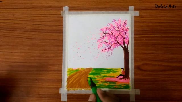 How to draw Cherry Blossom Scenery using Brush Pen | step by step смотреть онлайн