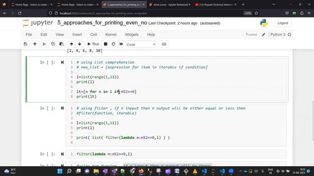 Python Technical Interview Question: 5 ways of printing even no from 1 to 10 смотреть онлайн