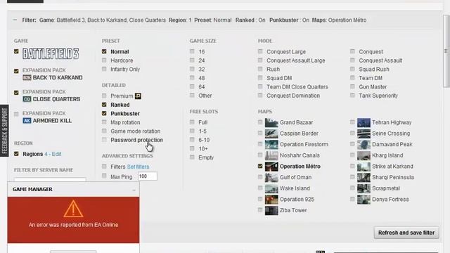 An error was reported from EA Online смотреть онлайн