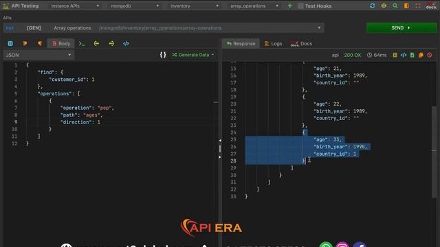 8 array operations MongoDB only by API ERA смотреть онлайн