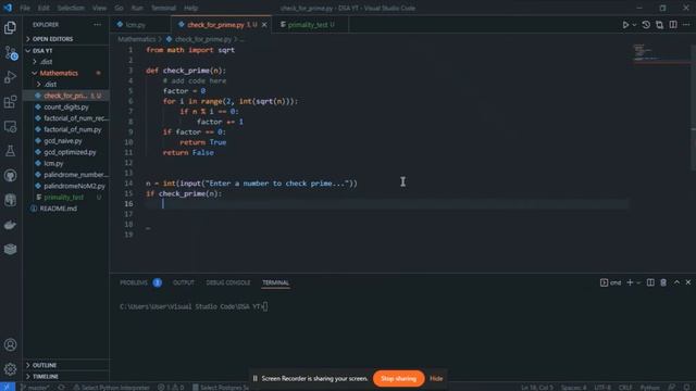 2.6. Check for Prime Number | Data Structures and Algorithms | Python | DSA Series смотреть онлайн