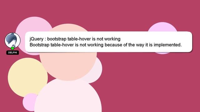jQuery : bootstrap table-hover is not working смотреть онлайн