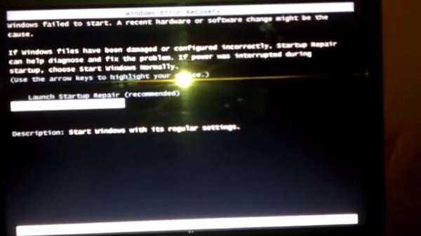 WINDOWS ERROR RECOVERY 2011