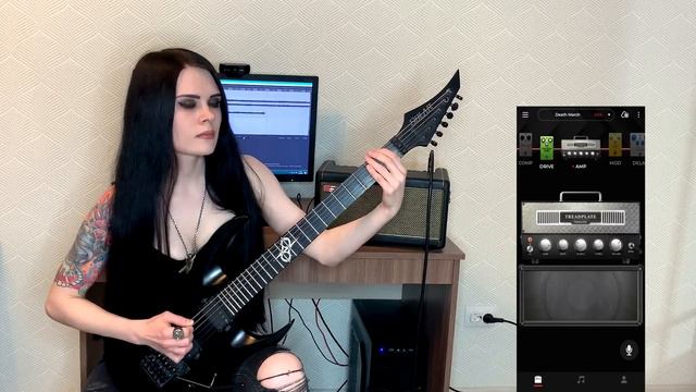 Death - Pull The Plug (guitar cover by Elena Verrier) Positive Grid Spark amplifier смотреть онлайн
