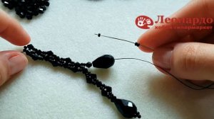 Beaded Necklace/Necklace/Beaded Black Necklace/Колье из бисера/Колье из бусин и бисера/Как сделать/