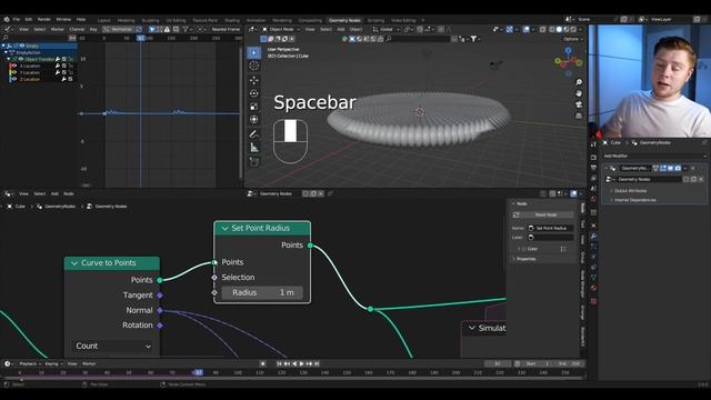 Simulation Nodes Tutorial: Music Visualizer | Blender 3.6 Geometry Nodes Tutorial смотреть онлайн