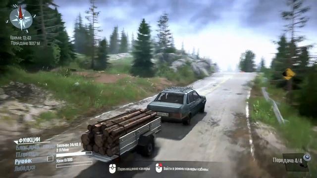 MudRunner Spintires-Ваз 21099 везёт прицеп дров как КАМАZ смотреть онлайн