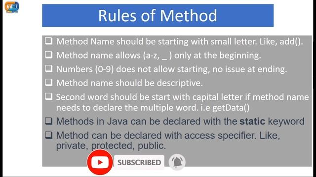 Method In Java смотреть онлайн