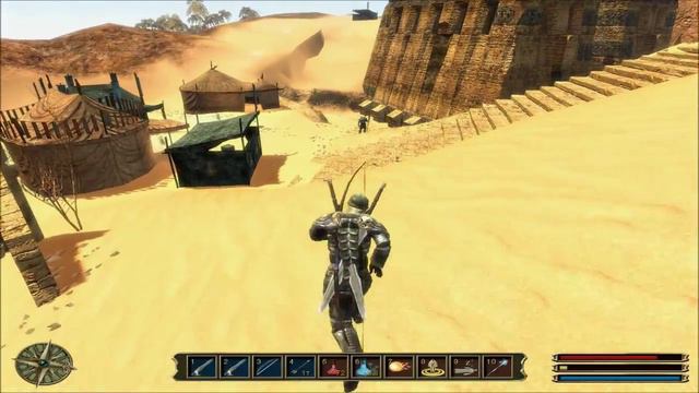 Gothic 3 #54 ► Kaffu guards, Hasan and 1st key for mora-sul temple смотреть онлайн