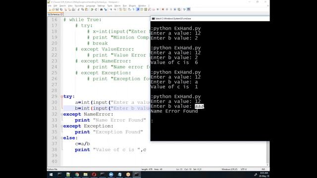 Exception Handling | python class room training 14 смотреть онлайн