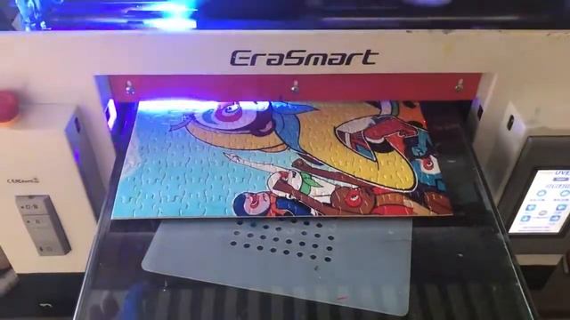 УФ печать на пазлах УФ UV принтер EraSmart А3 1390 смотреть онлайн