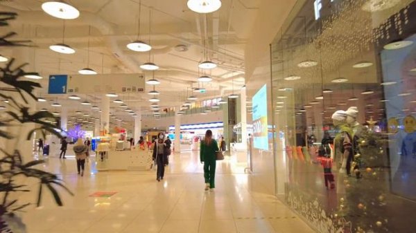 Прогулка по новогоднему ТЦ "Авиапарк" | Москва | Moscow walk 4K 30 fps ASMR 2021 2022