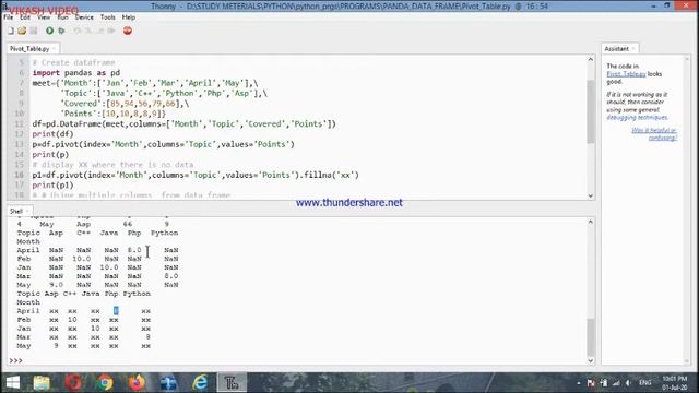 pivot table in python pandas with handling missing, fetch particular record from table смотреть онлайн