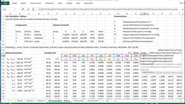 Ternary VLE calculations part 1: using the Wilson activity model for non-ideal systems смотреть онлайн