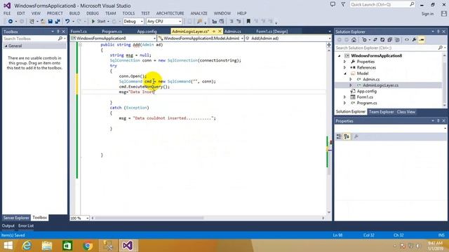 INSERT DATA IN SQL SERVER TABLE USING ADO NET WITHOUT STORE PROCEDURE in windows from смотреть онлайн