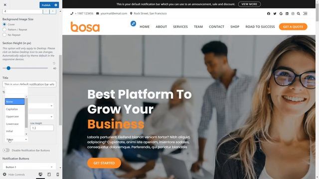 How to setup Top Notification Bar Options - Bosa Multipurpose WordPress Theme смотреть онлайн