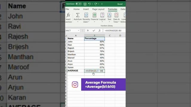 Average Formula in Excel смотреть онлайн
