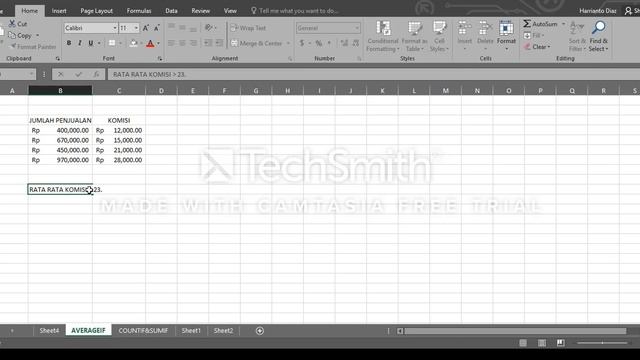 Tutorial Fungsi EXCEL ( SUMIF, COUNTIF, AVERAGEIF ) Praktikum Komputer смотреть онлайн