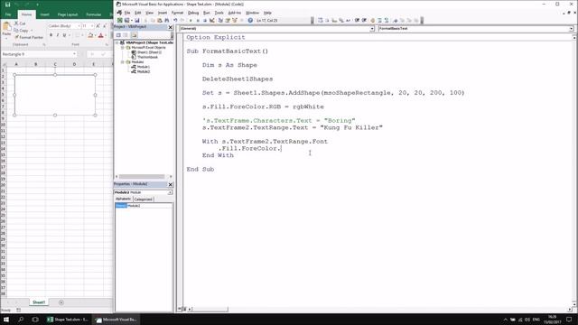 Excel VBA Introduction Part 52.3 - Adding Text to Shapes смотреть онлайн