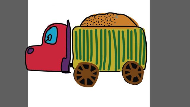 Рисование грузовика детям часть 57 смотреть онлайн