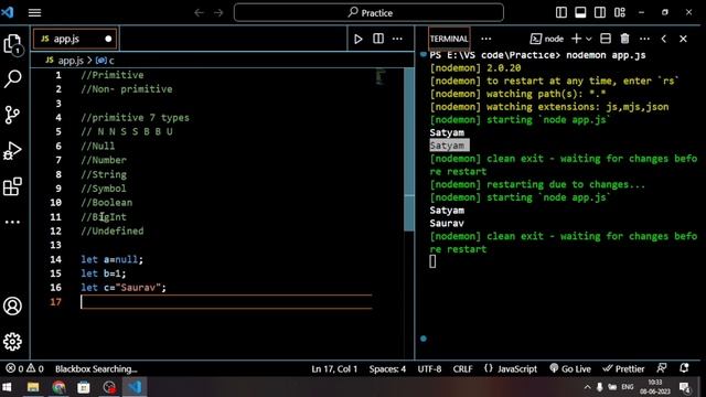Variables and Datatypes in javascript - Javascript full course 2023 | Part - 2 смотреть онлайн