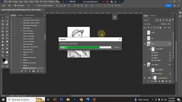 Vector Line Art Photoshop Action смотреть онлайн