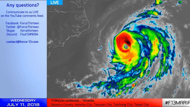 Coverage on Typhoon Maria and Hurricane Chris - 00:00 UTC July 11, 2018 смотреть онлайн