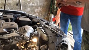 Замена ролика натяжителя обводного ремня Toyota Camry 50