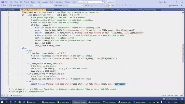 11.6 Python assert statement смотреть онлайн