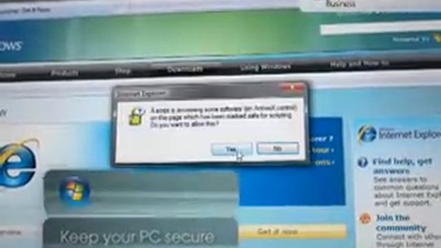 Window Internet Explorer 7 Security Tip - Active X Opt-In смотреть онлайн