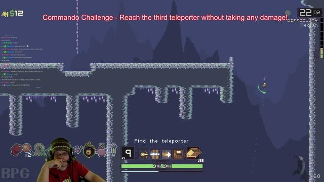 Risk of Rain - SOLO Commando - Reach 3rd Teleporter Without Taking ANY Damage! смотреть онлайн