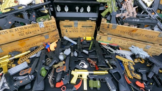 Box Of Weapons ! Military Special Forces Toy Guns! Large And Heavy Machine Guns - Soldier Weapons