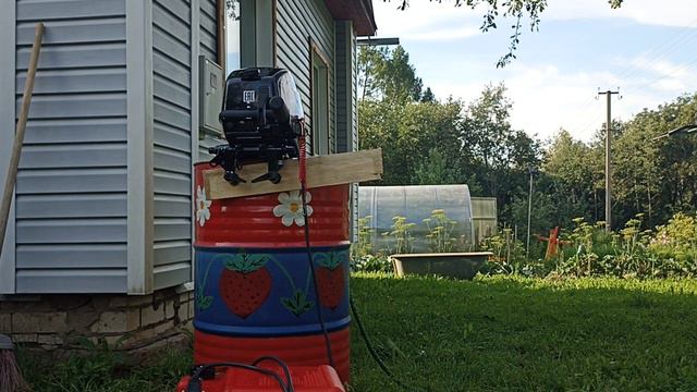 Первый запуск лодочного мотора парсун 9.9 2 августа 2023 г.