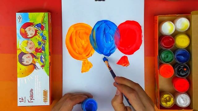 Обзор ГУАШИ "Оранжевое солнце" - Рисуем ДОМИК и МАШИНКУ смотреть онлайн