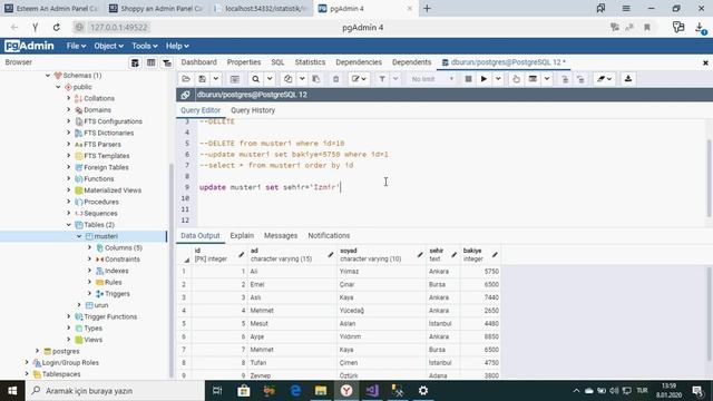 PostgreSQL Ders 12 Update Komutu смотреть онлайн