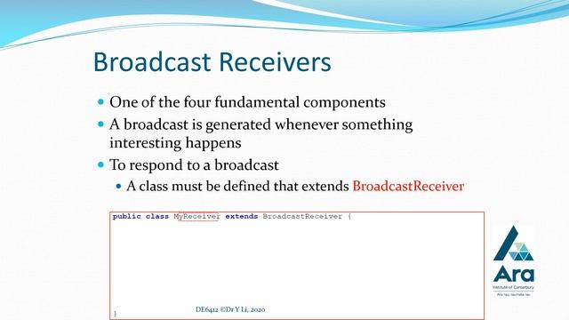 DE6412 Android Programming 6 - Broadcast Receivers смотреть онлайн