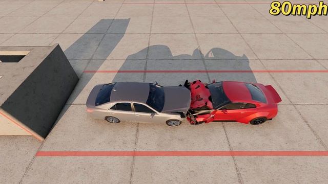 BeamNG Drive Toyota Crown VS Nissan GTR35 225Km/H Crash Test