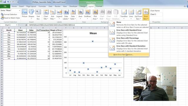 Putting Confidence Intervals Around A Mean In A Line Chart - Excel