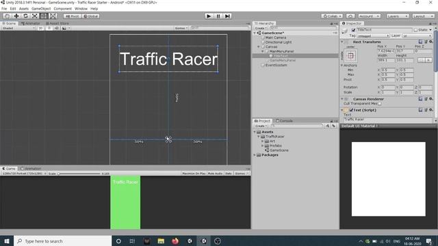 Traffic Racer Part 1 UI Design Unity Tutorial смотреть онлайн
